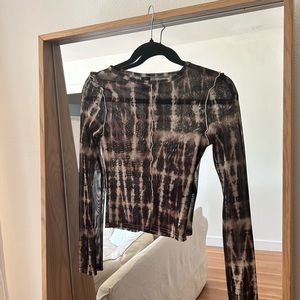 Extra small, long sleeve, sheer shirt from urban outfitters